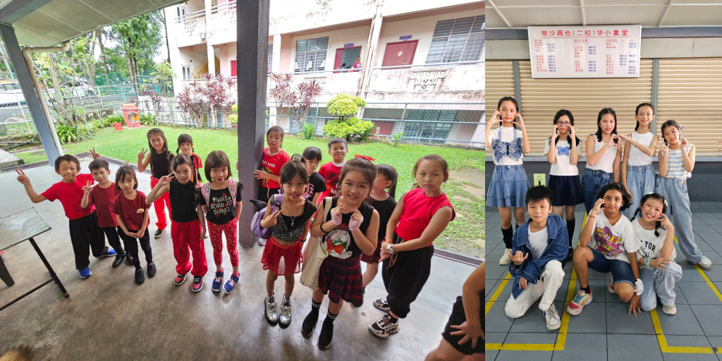 一年级到5你年级学生呈现6首歌曲，义卖会表演成功！